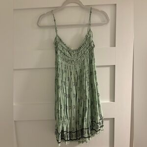 Green and Black Patterned Free People Dress